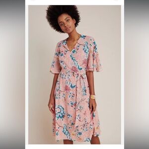 Anthropologie Maeve Boho Adelaide Midi  Floral Wrap Dress- XL